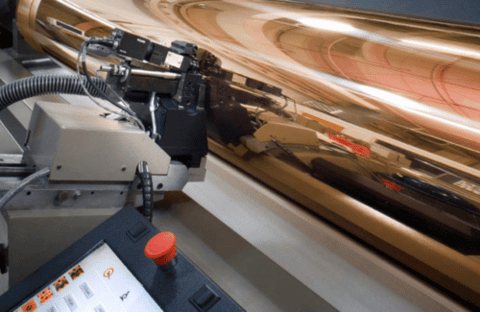 High-speed gravure print cylinder balanced for precise ink transfer at full press speed